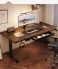 Solid Wood Standing Desk With Drawer — Dark Walnut | KIMLUD
