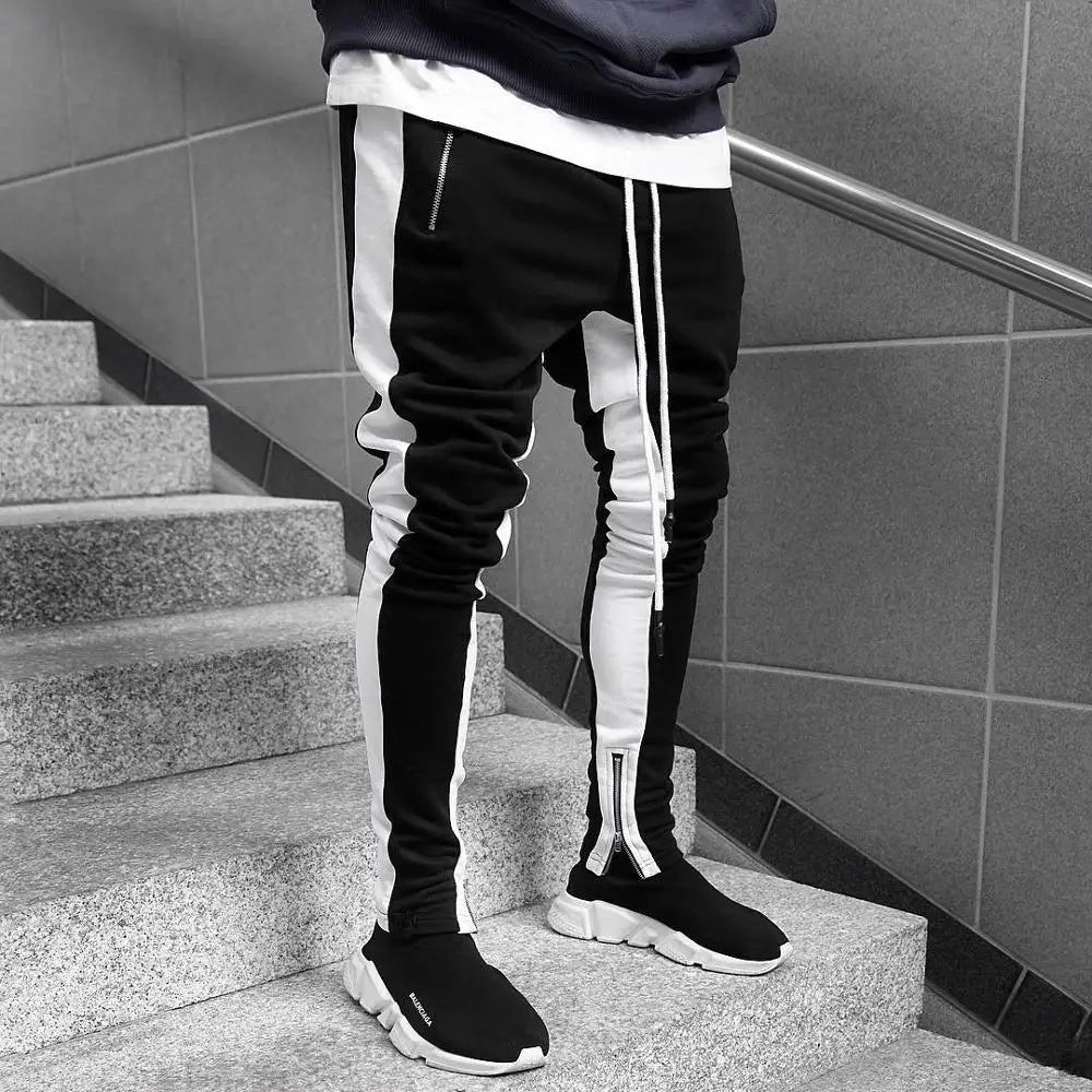 Cotton-Poly Broadcloth Joggers For City Running — Navy | KIMLUD