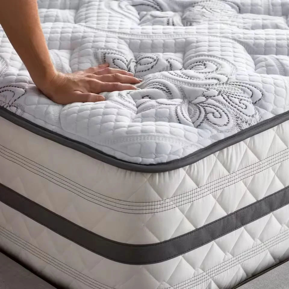 Cotton Mattress Full Size Bed Hybrid 10-14 Inches — Charcoal | KIMLUD