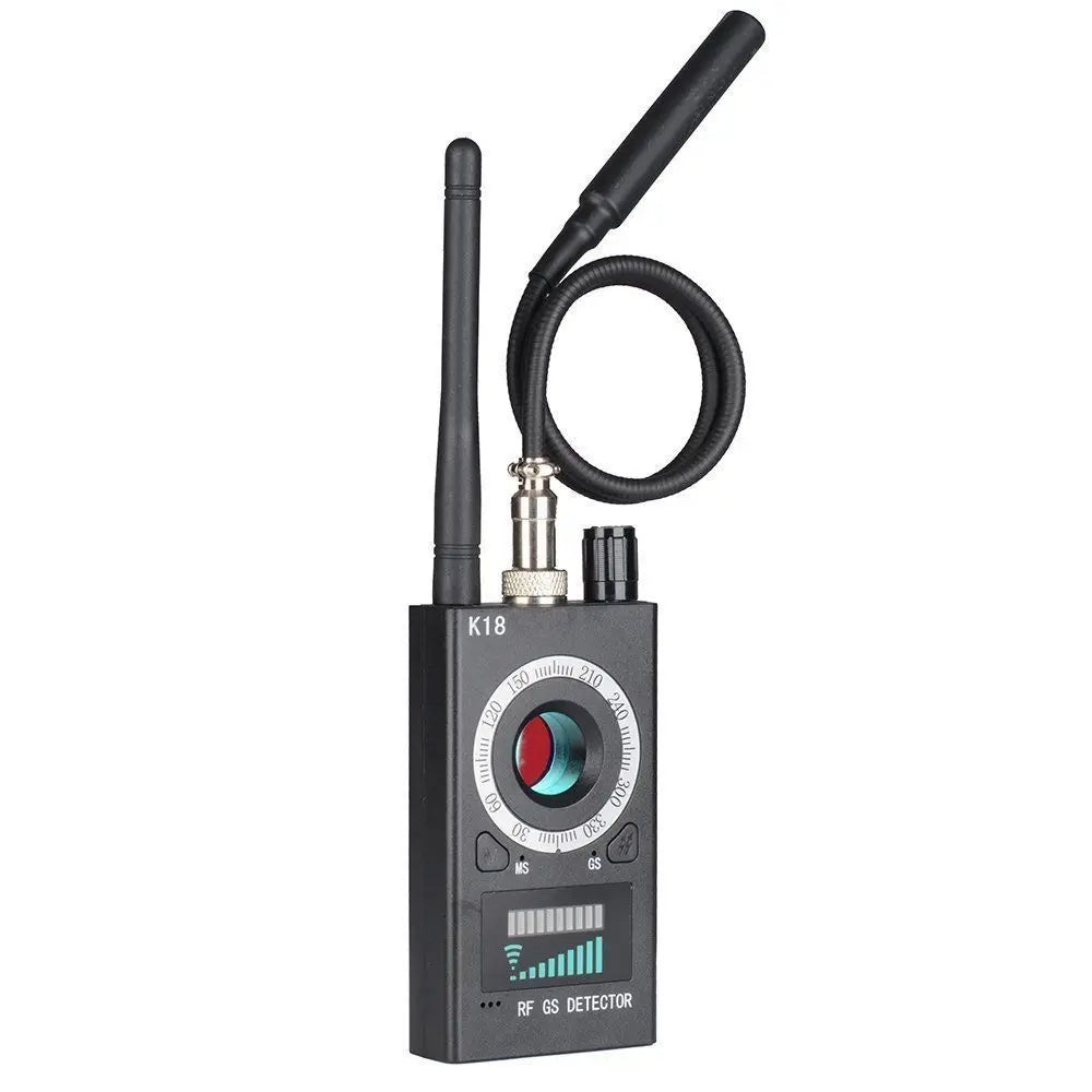 Sleek Aluminum Anti-Spy Camera Detector RF Finder — Black | KIMLUD