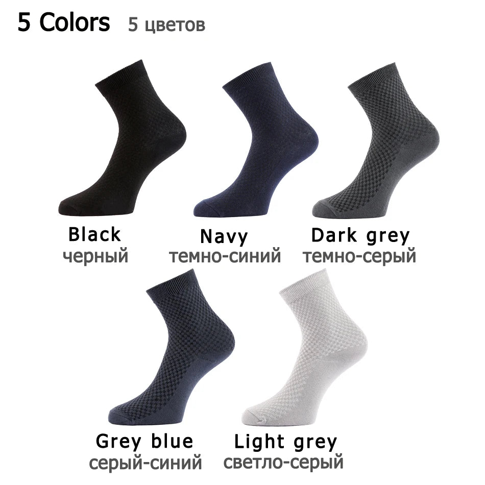 Bamboo Fiber Men's Socks Compression Long Crew — Black | KIMLUD