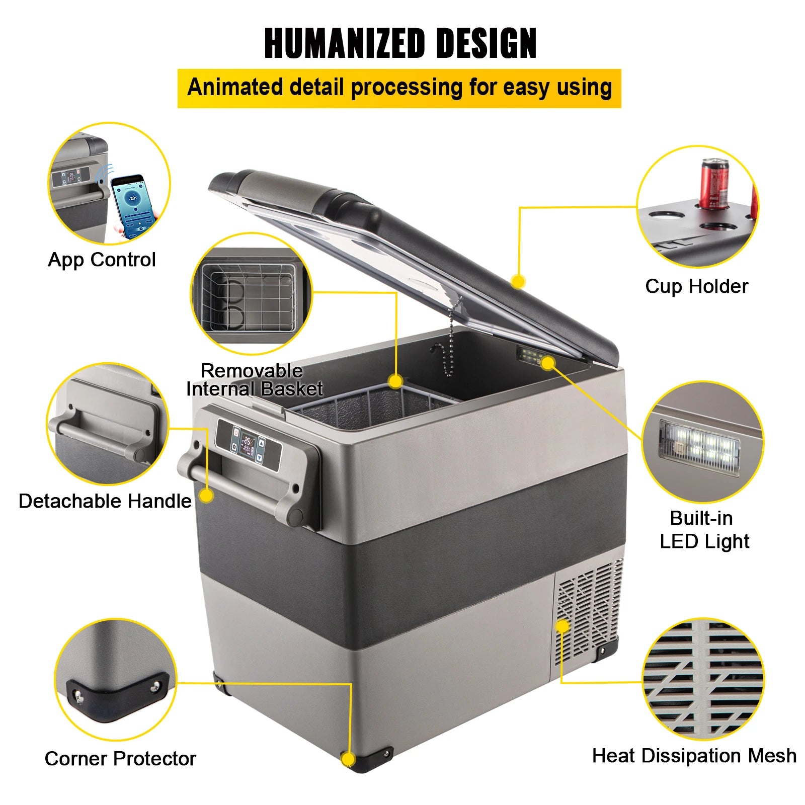 Portable Car Refrigerator 20L Premium — Black | KIMLUD