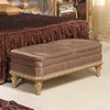 French Classical Style Solid Wood Bedroom Furniture Set with Antique Gold Leaf Decoration and Luxurious Antique Bed