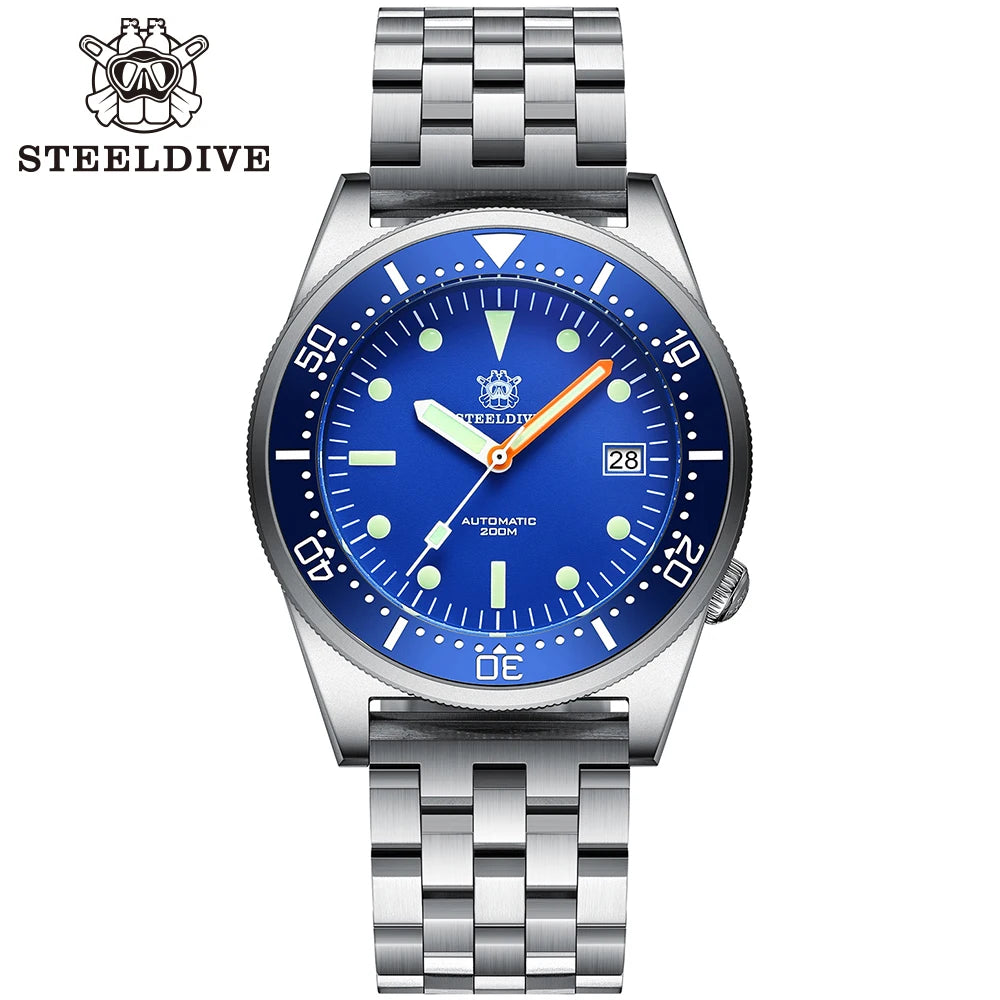 SD1979  New Arrival 2020 Upgraded Version Black Ceramic Bezel Stainless Steel Mens Dive Watch with Signed Crown