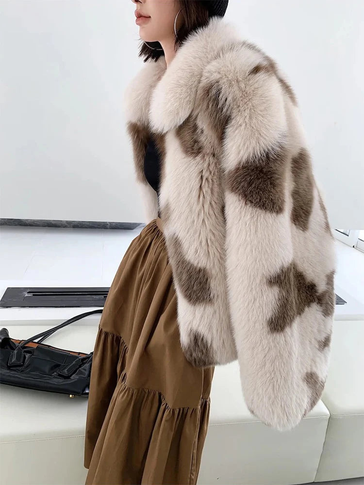 Italian amorous feelings Tuscany lamb fur coat autumn winter new women's fox fur short coat leisure young jacket