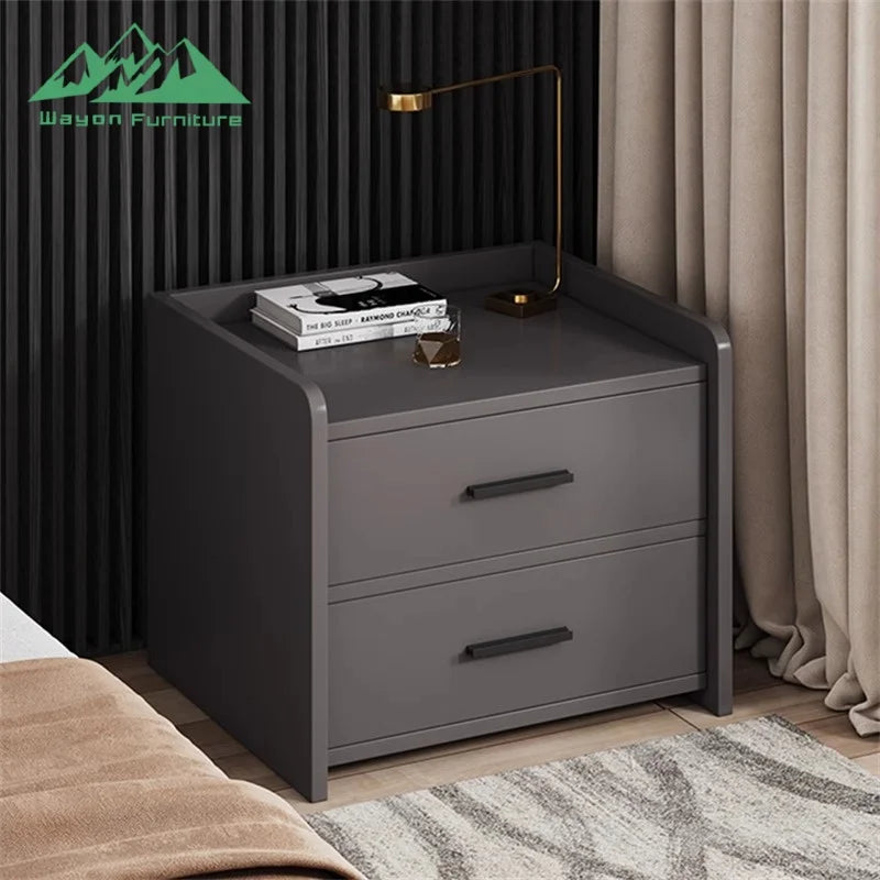 Solid Wood Bedside Cabinet Two-Drawer — Natural | KIMLUD