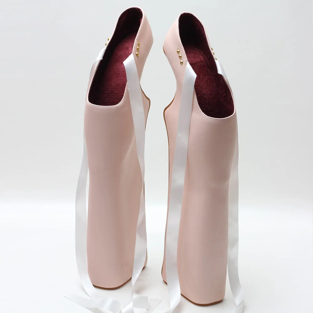 Women's Pumps – High Platform – PU – Pink | KIMLUD