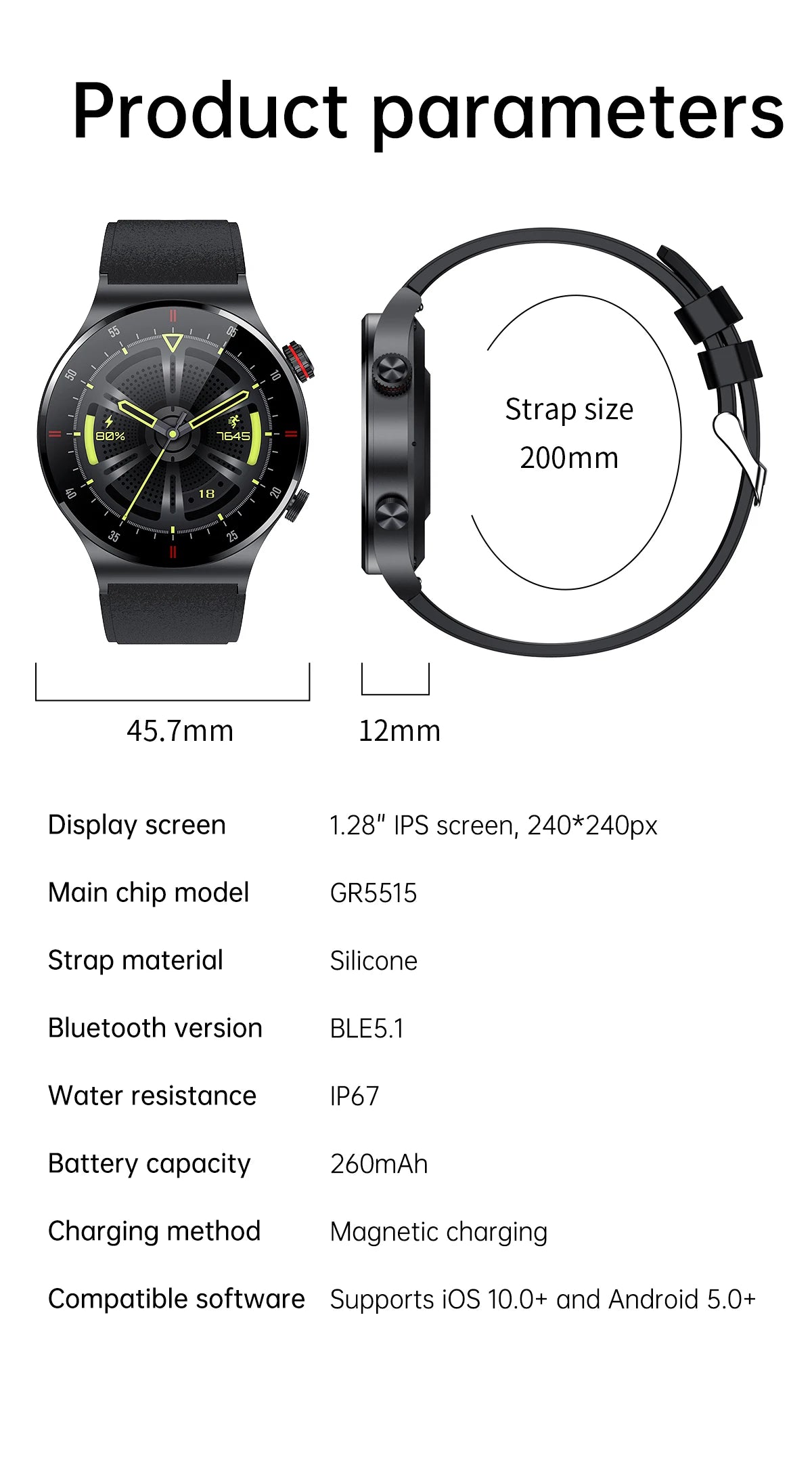 Qw33 BW0382 Round Fashion Smartwatches Montre Intelligente Hombre Sport Fitness Tracker Mens Style Full Touch Screen Smart Watch