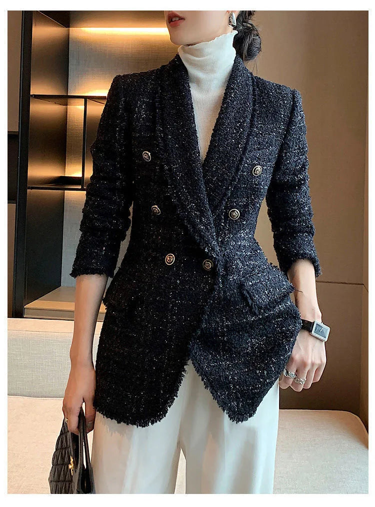 Suit Jacket – Slim Fit – Blended Fabric – Black | KIMLUD