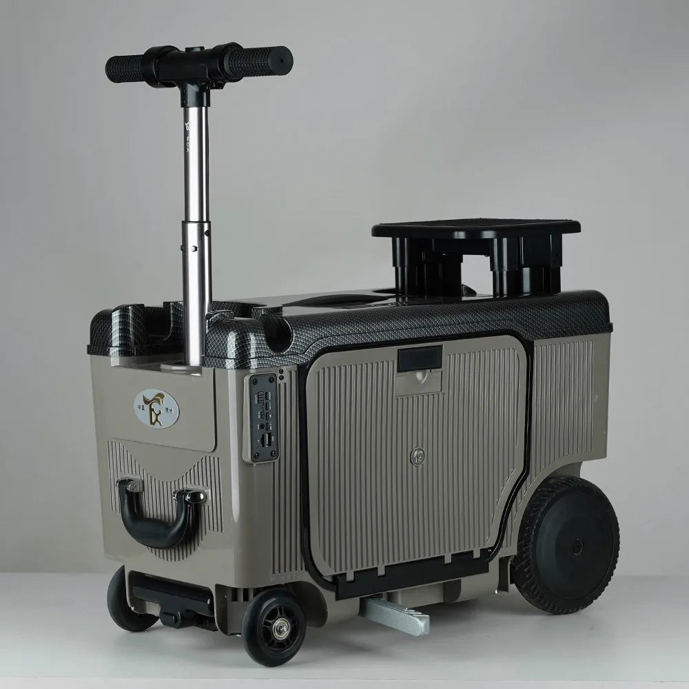 ABS Luggage 20-Inch Rideable Electric — Black | KIMLUD