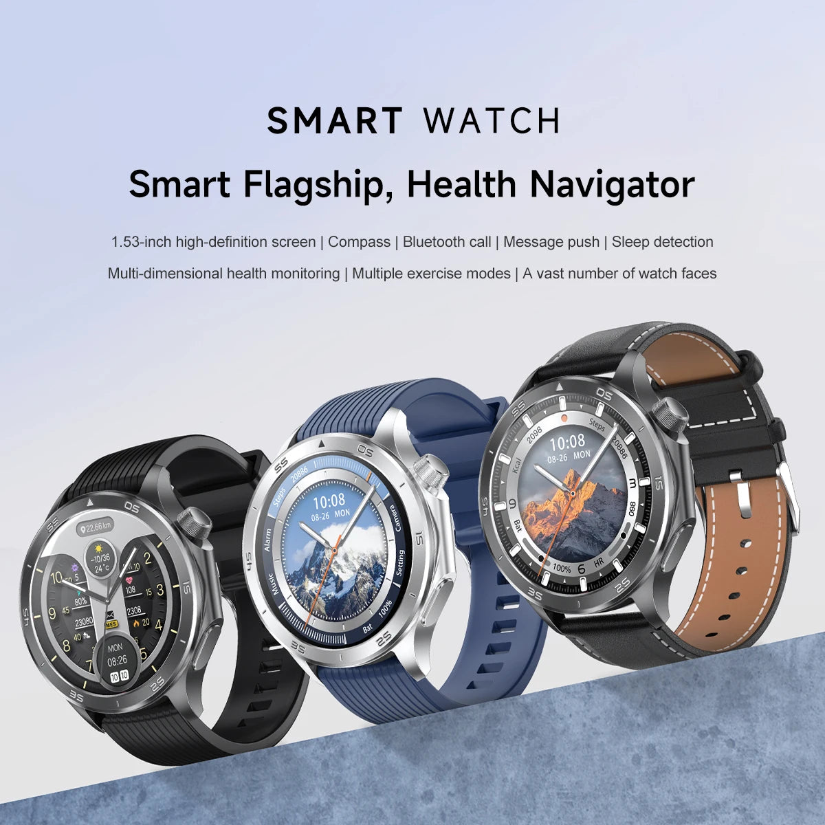 2025 New X2 MAX Compass Outdoor Smartwatch 300mah Large Battery Bt Call Sports Health Monitoring Fitness tracker Smart Watch