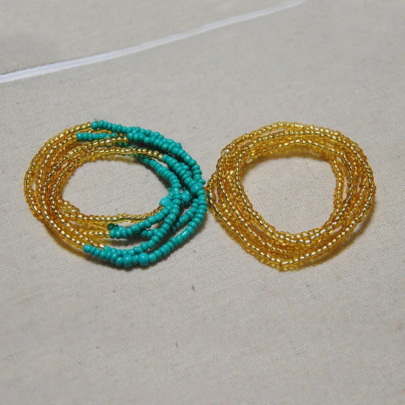 Acrylic Waist Bead Set Two-Piece — Multicolor | KIMLUD