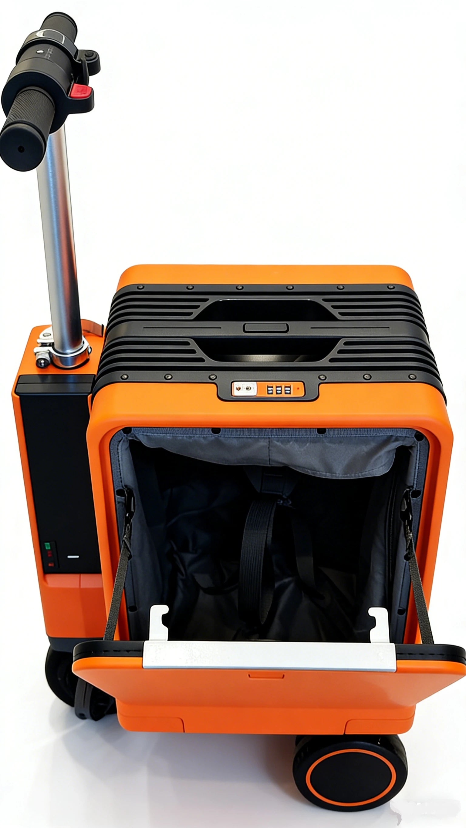 Motorized ABS Exterior Suitcase Telescopic Handle — Bright Orange | KIMLUD