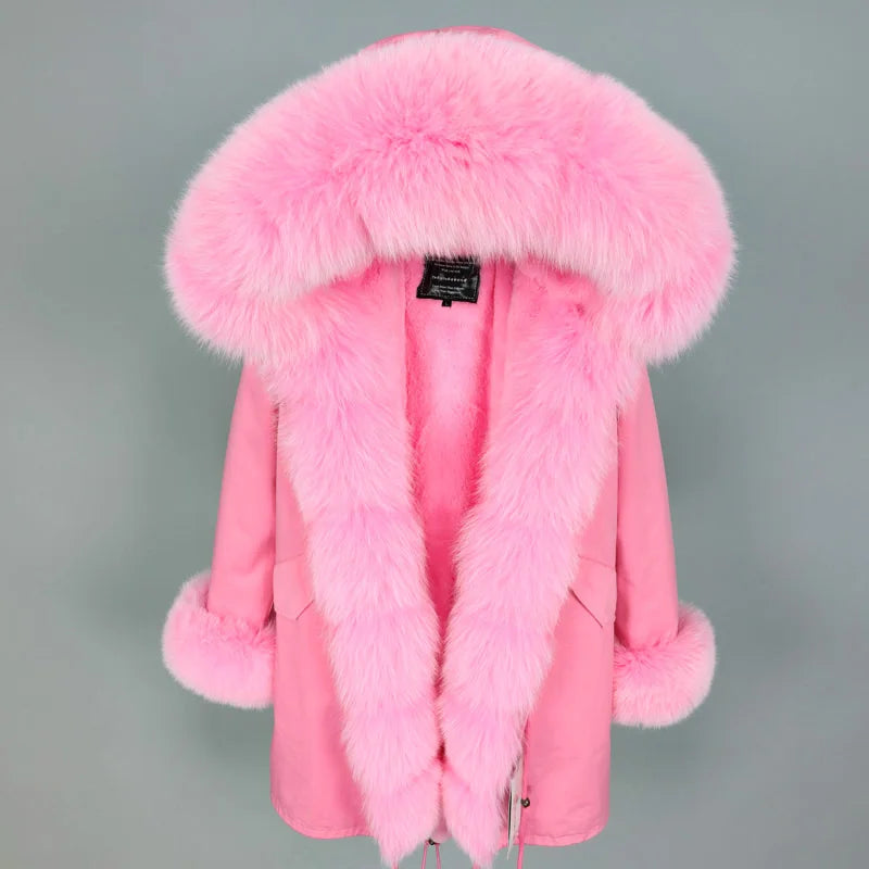 2023 Super Hot  Winter Jacket Hooded Long Overcoat Parkas Female Clothes Removable Real Fox Fur Collar Coats Woman