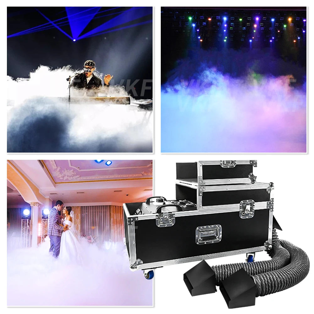Matte PP Shell Stage Mist Hazer 3000W DMX Remote 15L Water Tank — Black | KIMLUD