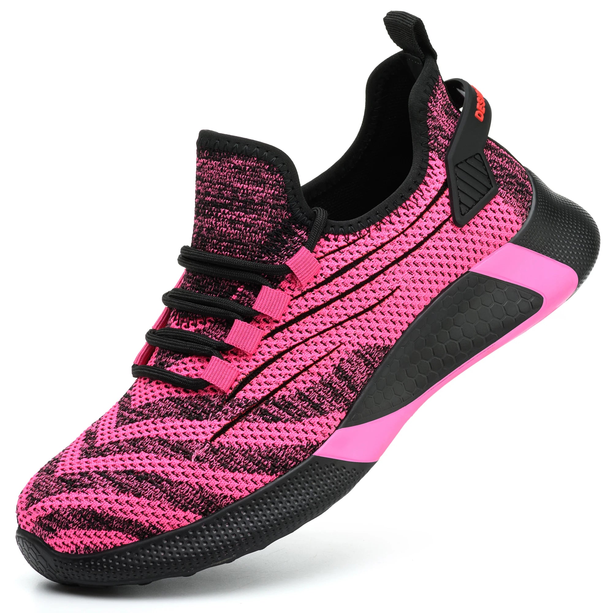 Lady Low Steel Toe Cap Cut Waterproof Winter Anti-Slip Industrial Work Safety Boots Unisex Pink Rubberized