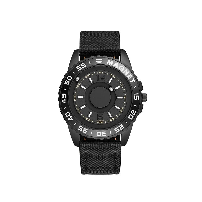 NEW EUTOUR Watch Men Innovative Magnet Ball Show Quartz Men Watch Genuine Leather Canvas Steel Strap Watches Relogio Masculino