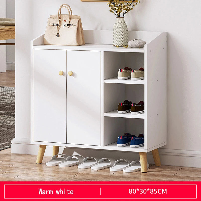 Wooden Convertible Bench Shoe Organizer 4-Shelf, Door Mount, 20-23 Pair Capacity, Living Room Use — Custom | KIMLUD