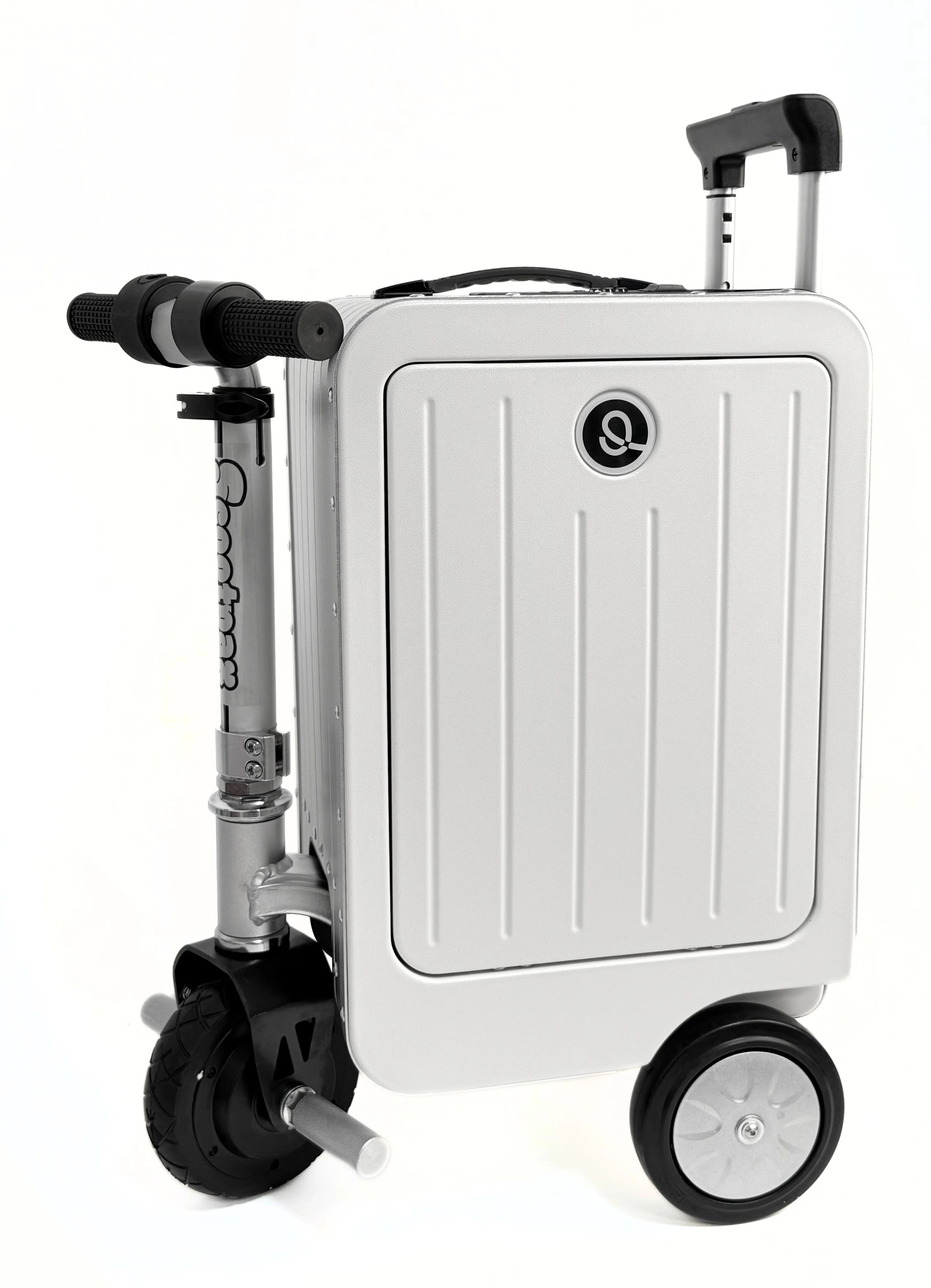 Smart ABS Luggage 20-Inch With Electric Compartment — Black | KIMLUD