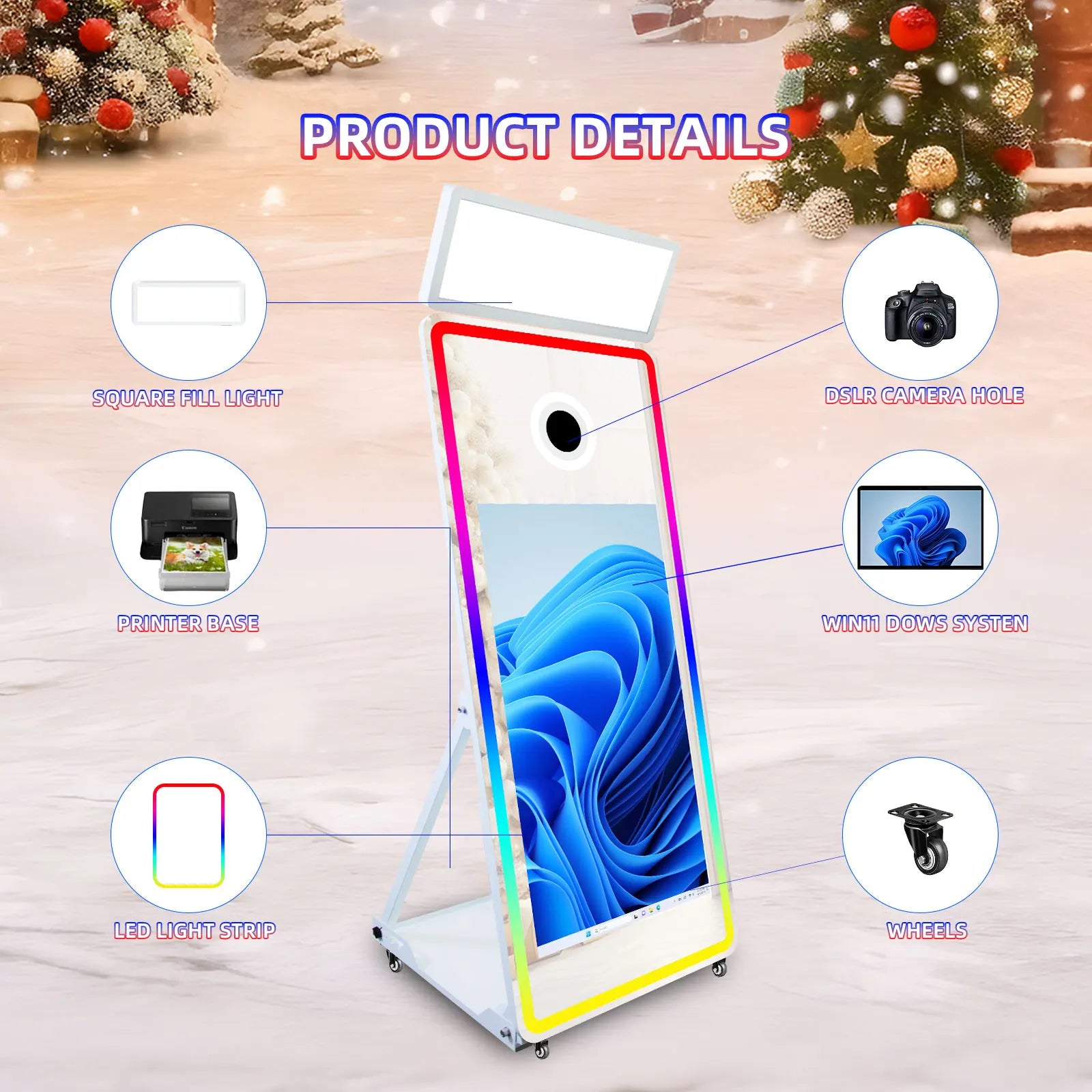 Excellent Magic Mirror Photo Booth With Touch Screen Camera and Printer Selfie Mirror Photobooth Machine for Celebrate Party