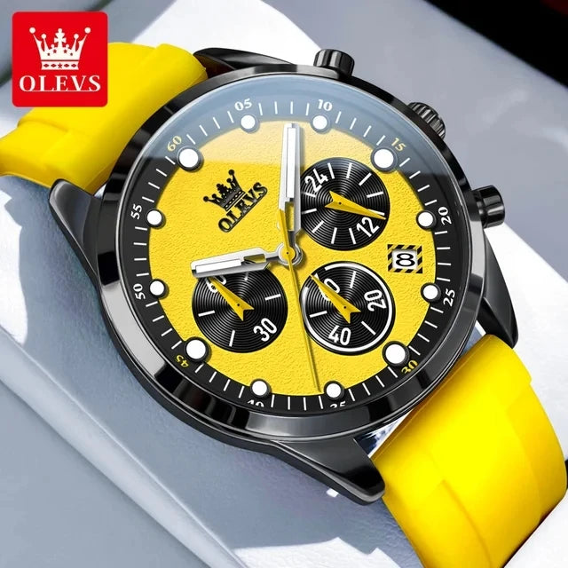 OLEVS 5602 New Fashion Luminous Sports Date Men Watch Silicone Quartz Men's Wristwatch Waterproof Luxury Watches for Man