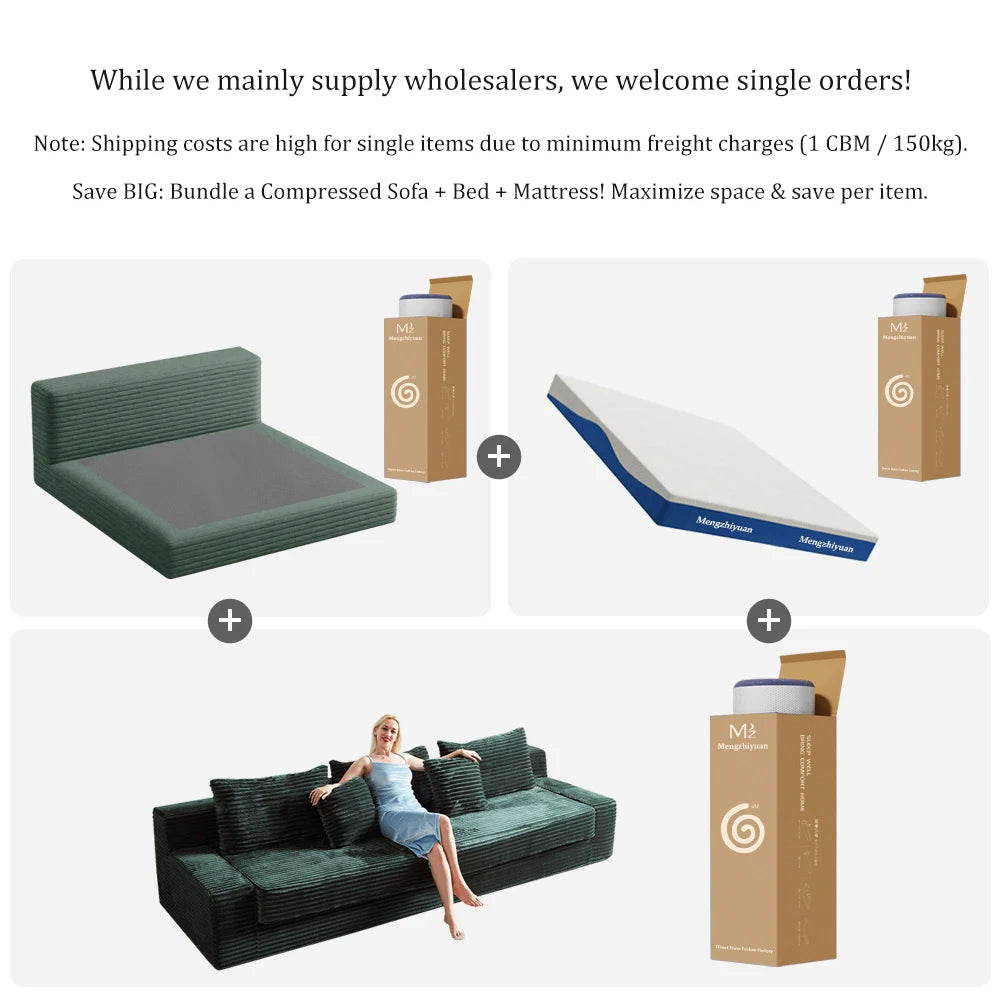 High-Density Sponge Fabric Tufted Modern Villa Sofa Bed Set Square Reclining Extendable Upholstered Comfortable Furniture