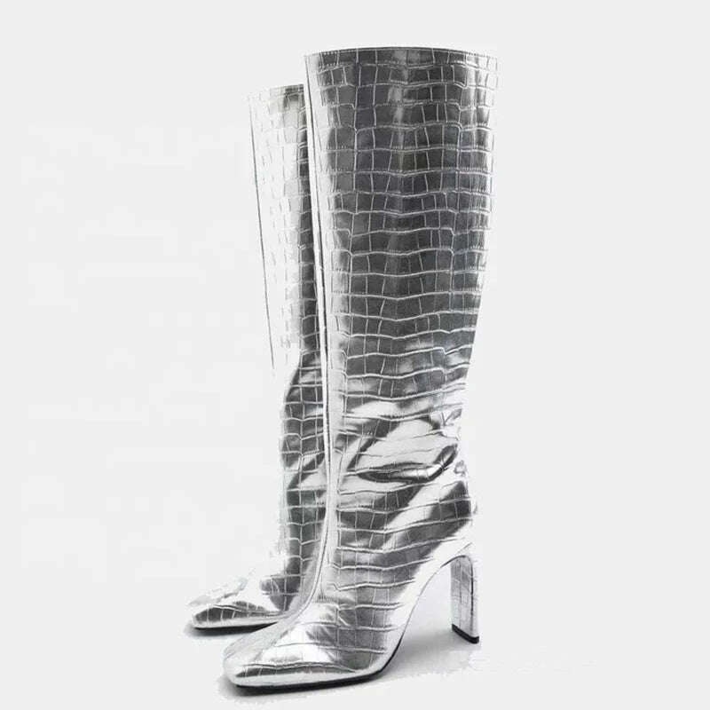 stylish-womens-long-boots-thick-heels-square-toe-fashion-knee-high-booties-animals-pattern-gold-silver-shoeskimlud-womens-fashion-34628683