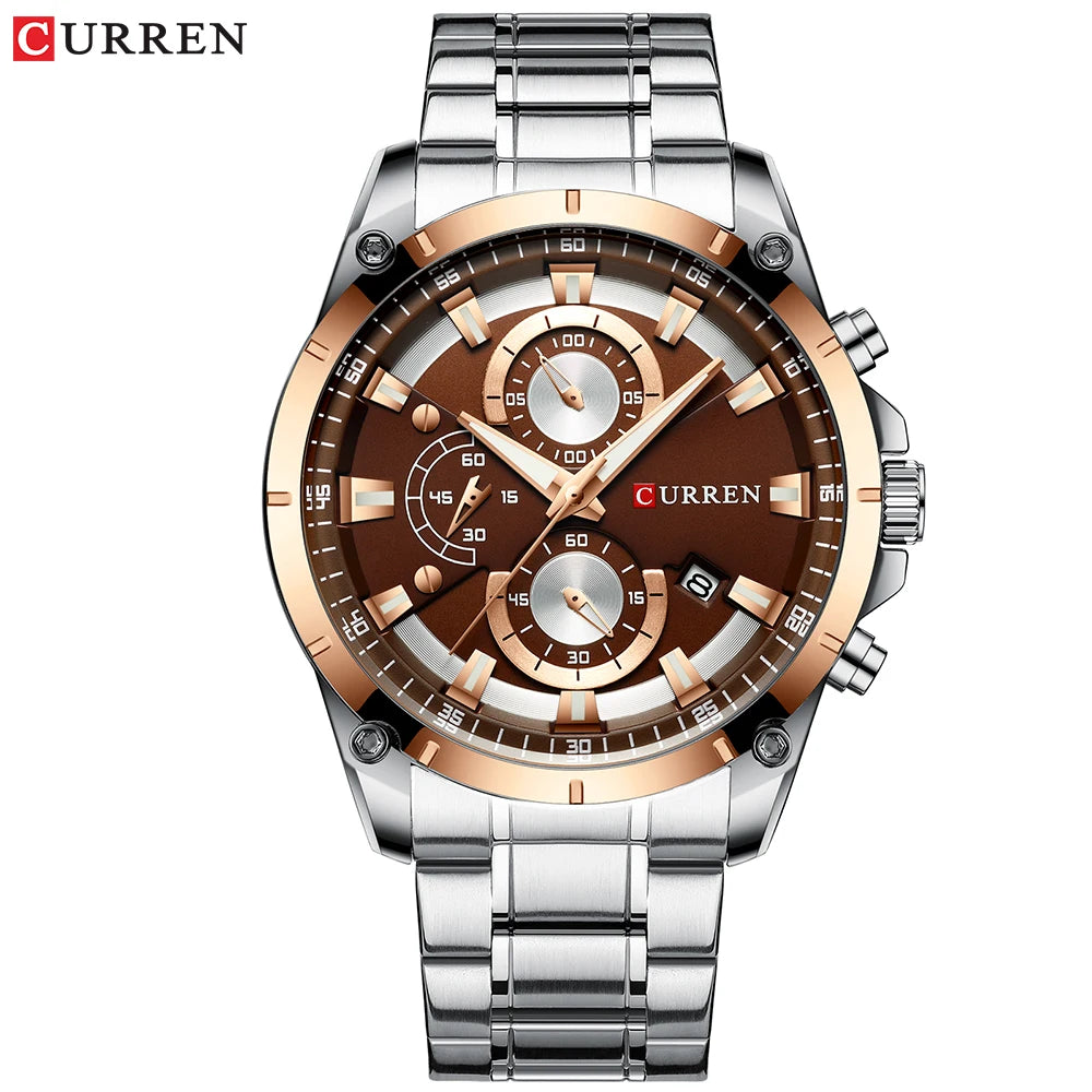 CURREN Mens Watches Fashion Top Brand Luxury Business Automatic Date Watch Men Casual Waterproof Watch Relogio Masculino+Box