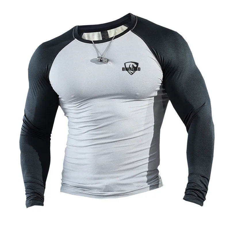 Men's Long Sleeve Shirt – Patchwork Quick Dry – Polyester | KIMLUD