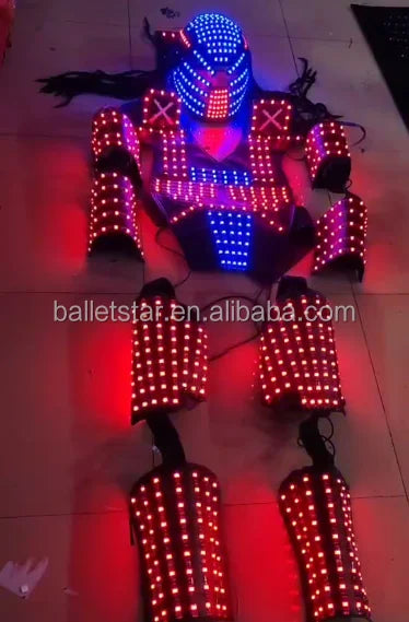 LED Light Robot Stilts Walker Costume — Electric-Blue | KIMLUD