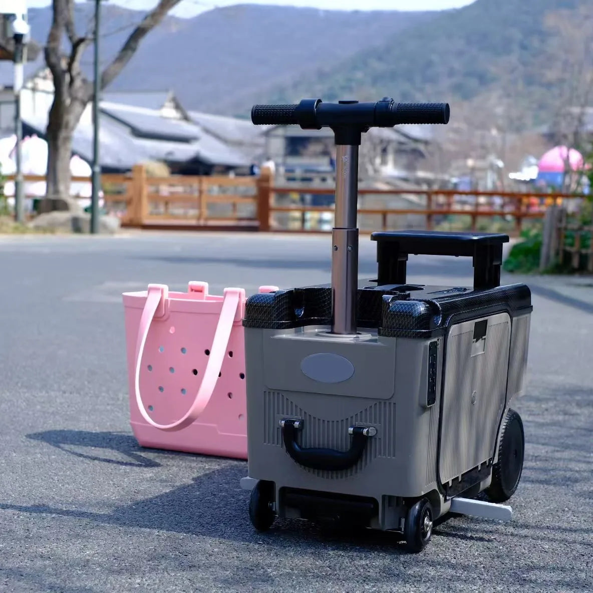 ABS Electric Ride-On Suitcase Scooter 20-Inch — Graphite Gray | KIMLUD