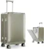 Polycarbonate Carry-On Luggage Front-Opening 20-Inch Lightweight TSA Lock — Grey | KIMLUD