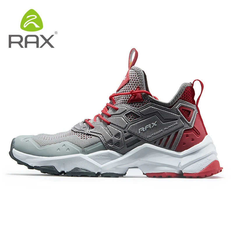 Breathable Air Mesh Running Shoes Anti-slip Outsole — White and Gray | KIMLUD