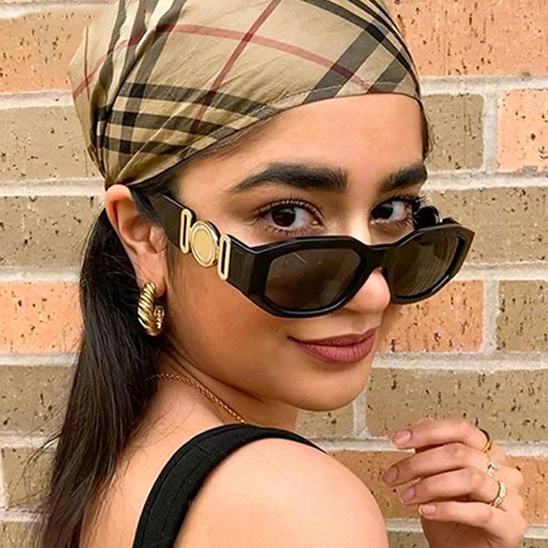Vintage Polygon Sunglasses Woman Fashion Brand Small Frame Sun Glasses Female Personality Candy Colors Retro Designer Shades