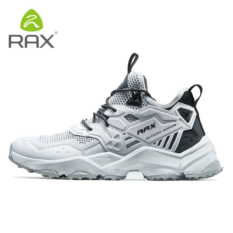 Breathable Air Mesh Running Shoes Anti-slip Outsole — White and Gray | KIMLUD