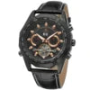 Leather Mechanical Tourbillon Watch — Black | KIMLUD