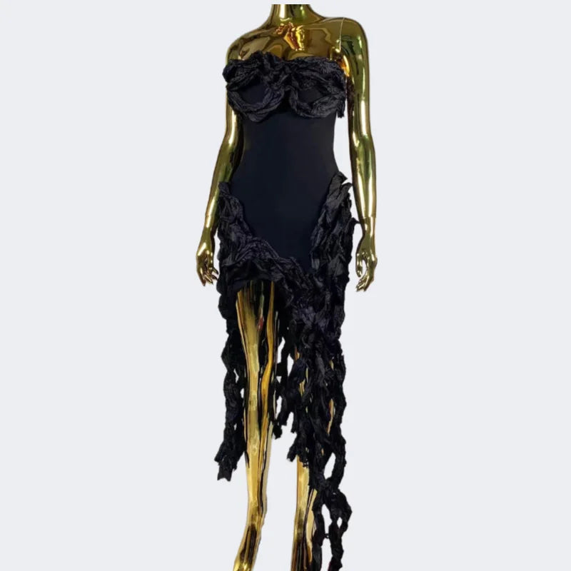 High Quality Custom Women Fashion Clothes Manufacturer Tassel Pleated Dresses Summer Dress Womens Party Wear