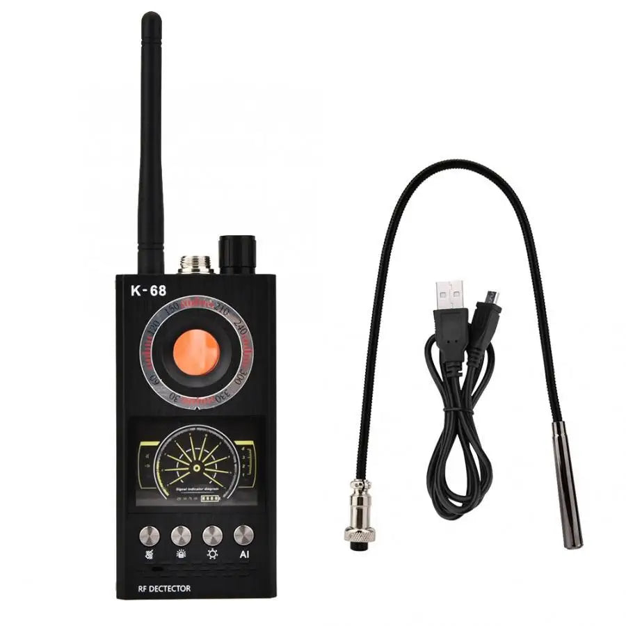 Sleek Aluminum Anti-Spy Camera Detector RF Finder — Black | KIMLUD