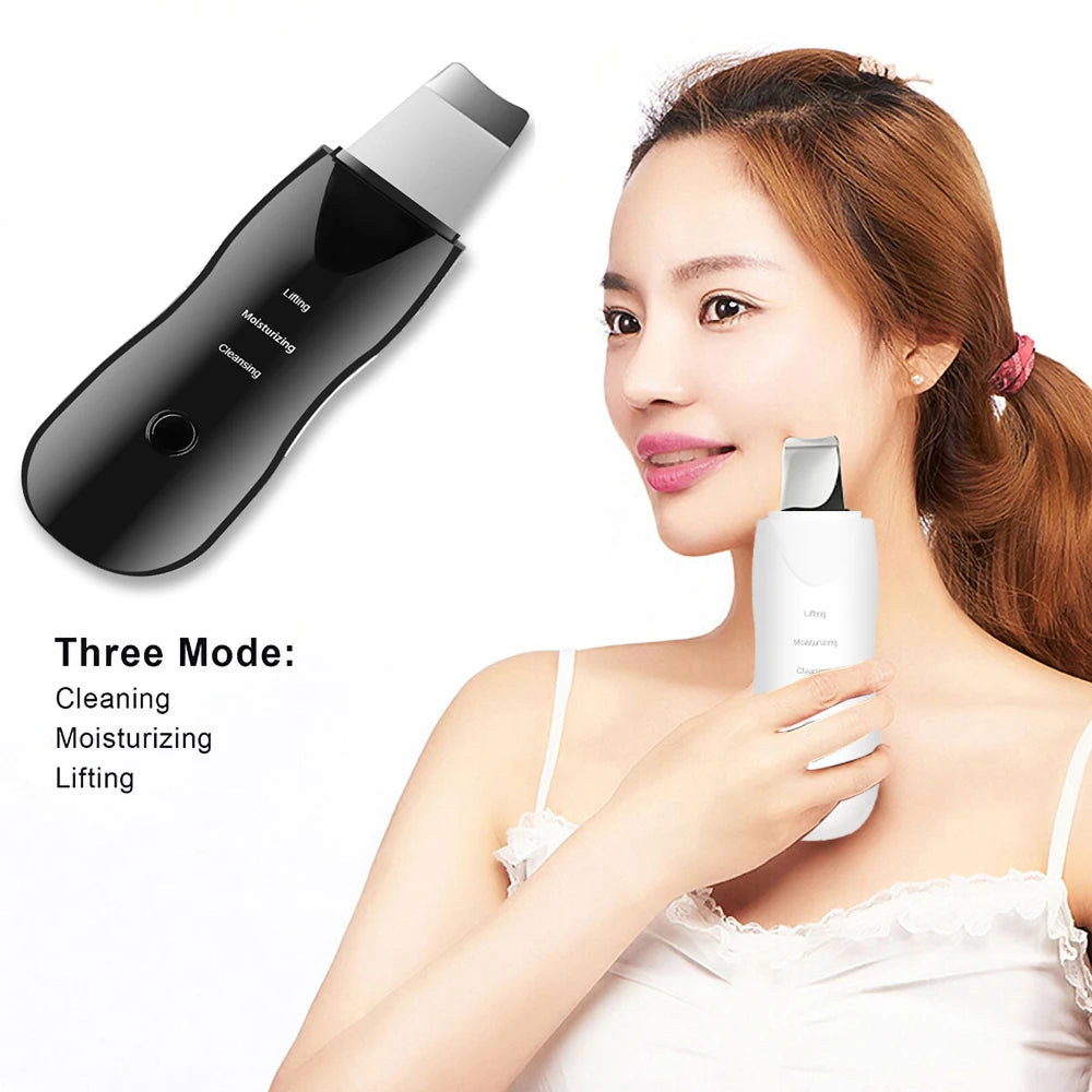 Acrylic Facial Scrubber Vibration Deep Cleansing — Black | KIMLUD