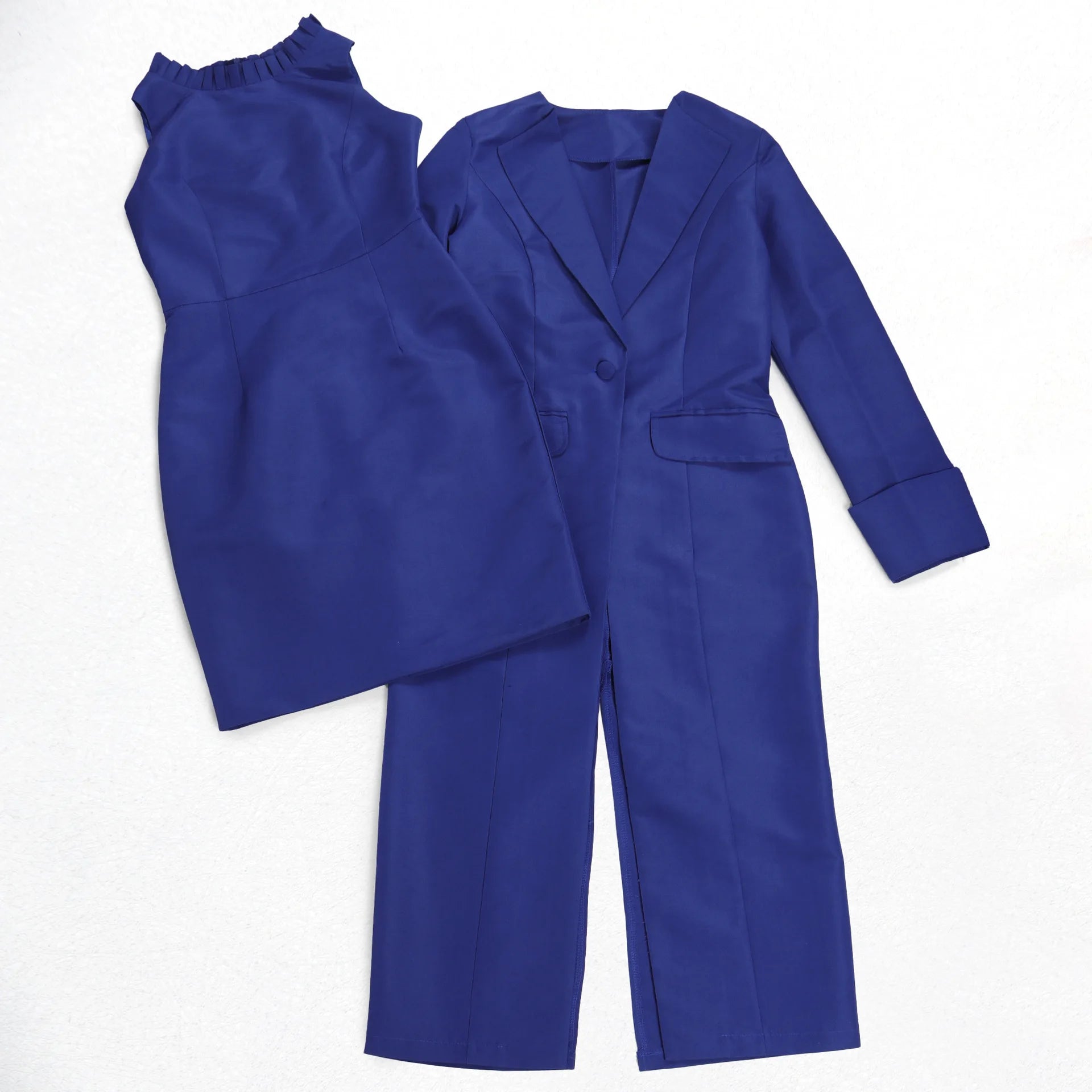 Fashion Ladies Suits Office Wear Two Piece Set Women Clothing Long Blazer Inner Dress Set Two Piece Blazer Set Outfits for Women