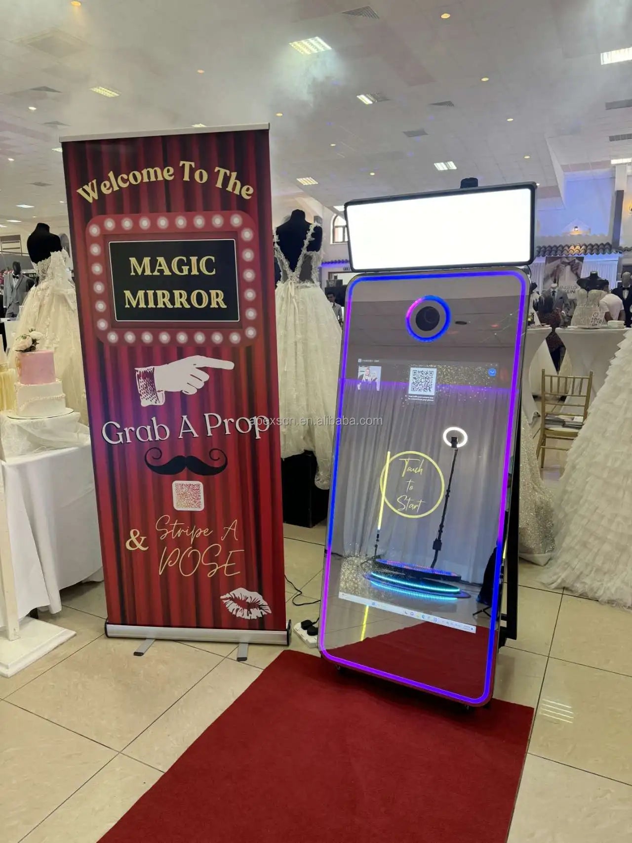 Interactive Magic Mirror Touch Screen Metal Selfie Photo Booth Machine for Parties or Weddings Compatible with Cameras