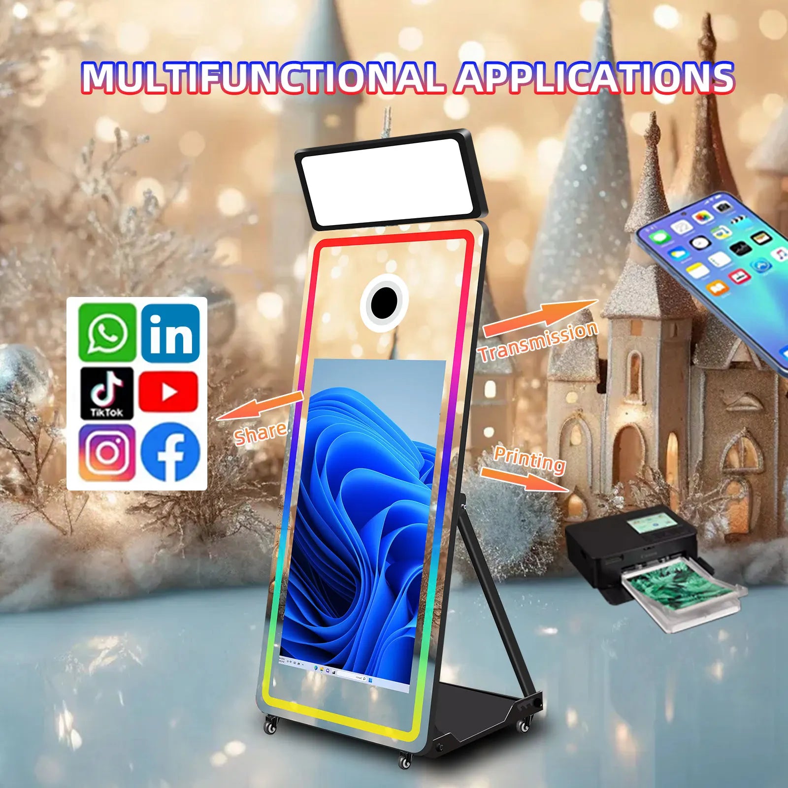 Excellent Magic Mirror Photo Booth With Touch Screen Camera and Printer Selfie Mirror Photobooth Machine for Celebrate Party