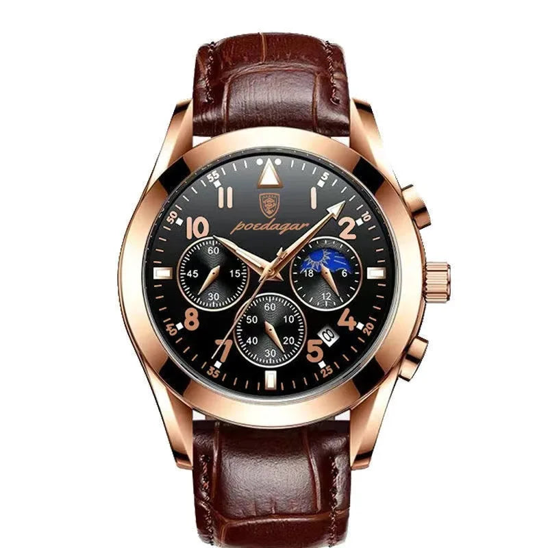 POEDAGAR 816 Men Watches New Reloj Fashion Waterproof Luminous Luxury Men's Clock Relogio Masculino Quartz Wristwatches for Gift