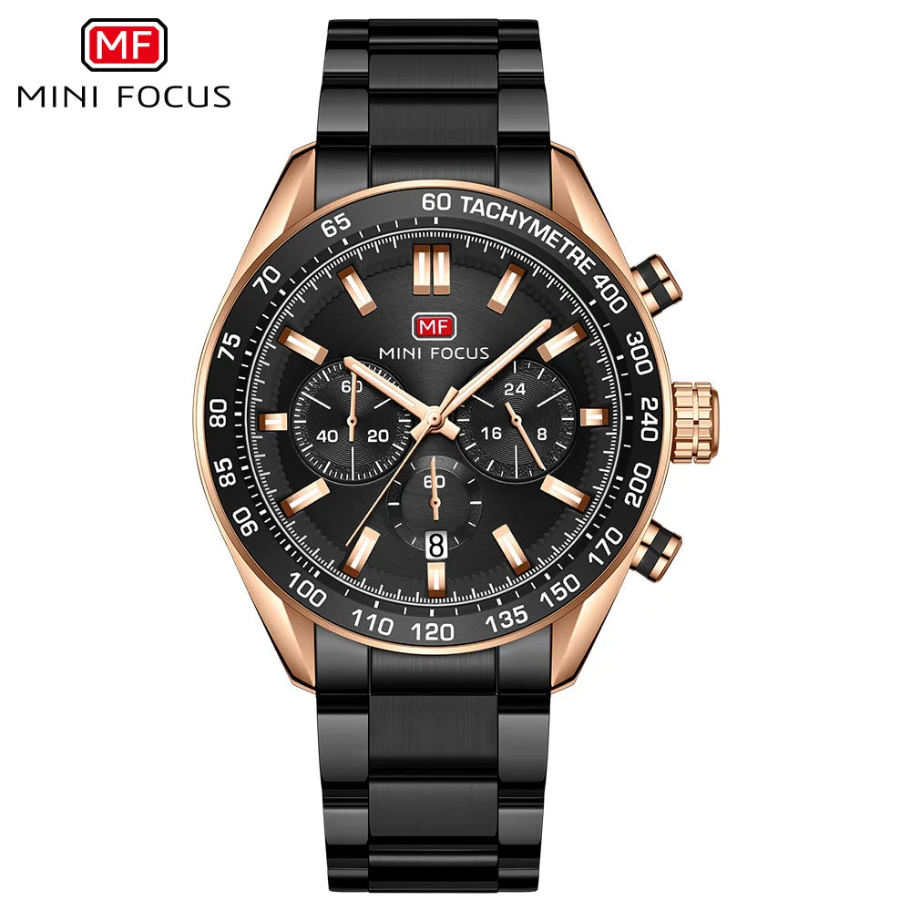 Stainless Steel Multifunction Watch Solid — Silver | KIMLUD