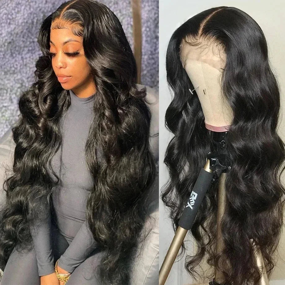 Wholesale 13x4 Deep Wave Lace Front Wigs Human Hair 200% Density Curly Frontal Wigs for Black Women Natural Color 30 Inch