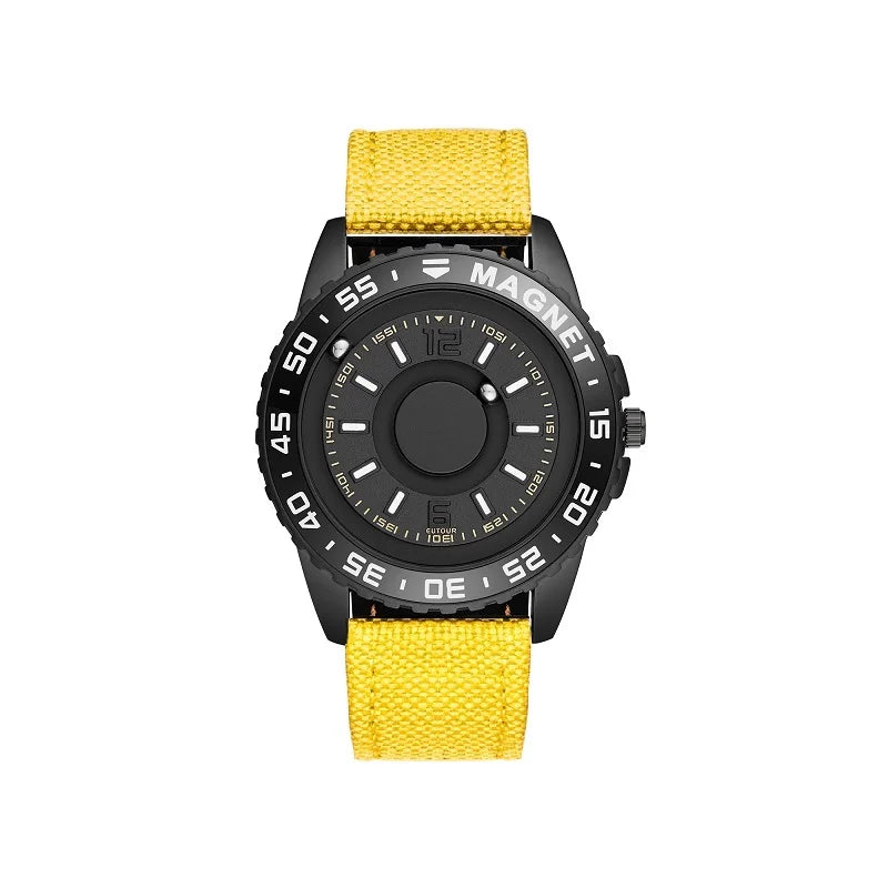 NEW EUTOUR Watch Men Innovative Magnet Ball Show Quartz Men Watch Genuine Leather Canvas Steel Strap Watches Relogio Masculino