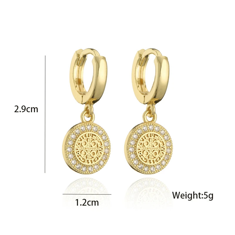 NEWBUY Fashion Gold Color Copper Geometric Earrings Luxury CZ Elephant Charm Dangle Earring Female Party Jewelry Accessories