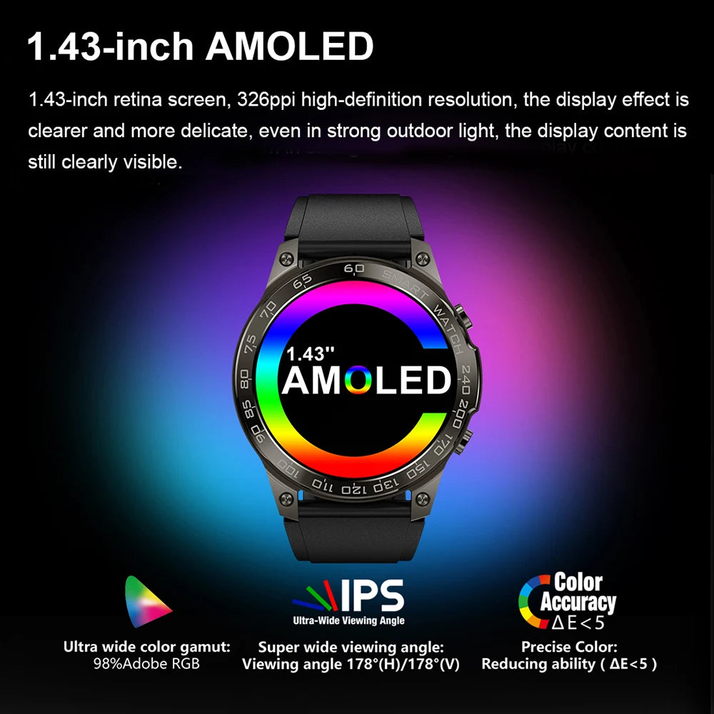 SENBONO DM50 AMOLED SmartWatch Men Women 466*466 HD Screen Large Battery Watches BT Call NFC IP68 Waterproof Smart Watch Sports
