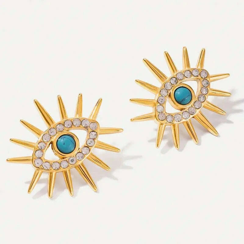 DIY Custom Jewellers Trendy Party Waterproof Tarnish Free 18k Gold Plated Stainless Steel Women Vertical Strips Stud Earrings