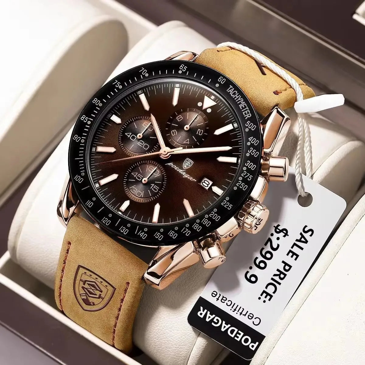 Poedagar 988 P988 Men's Chronograph Quartz Watch Luxury Waterproof Luminous Business Wristwatch for Men Montre Relojes Homme Uhr